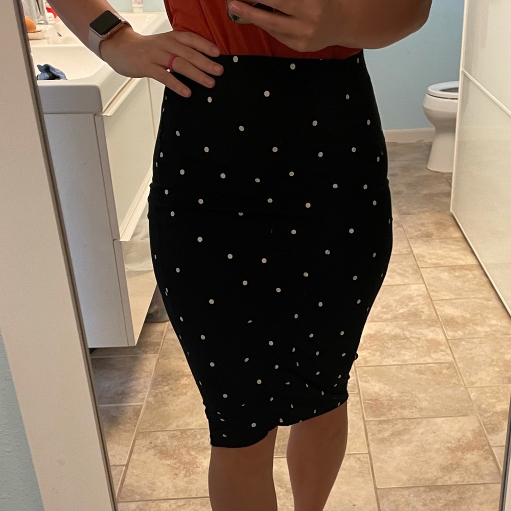 Black Skirt with white Polka dots